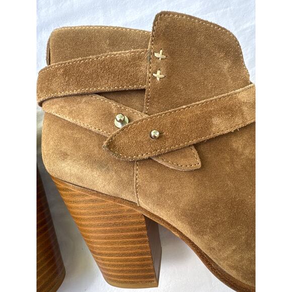 Rag & Bone New York Suede Women’s Camel Booties Size 39 1/2 Tan Beige Boots - Picture 9 of 16
